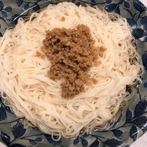 甘辛鶏そぼろそうめん